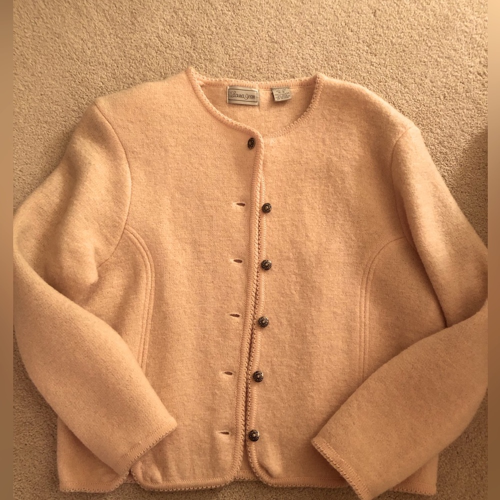 Vintage Laura Jean 100% Wool Cardigan